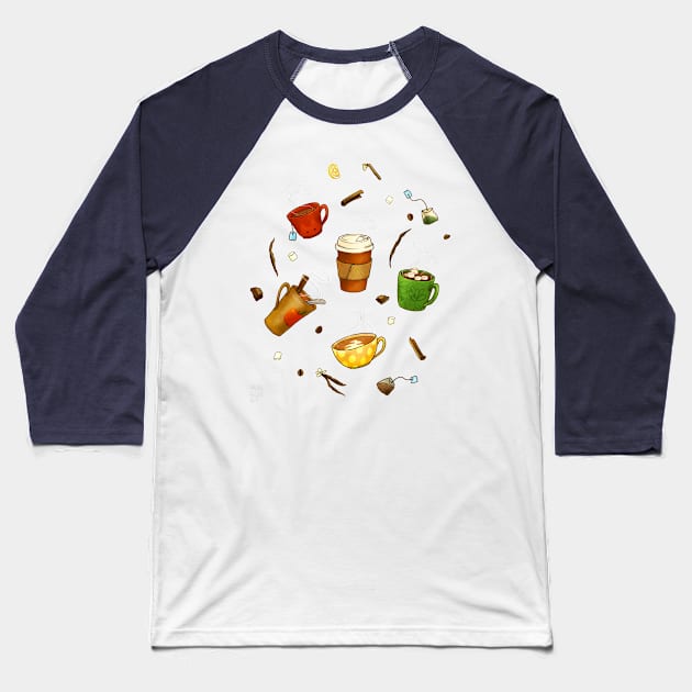 Hot Drink Club Baseball T-Shirt by SarahWrightArt